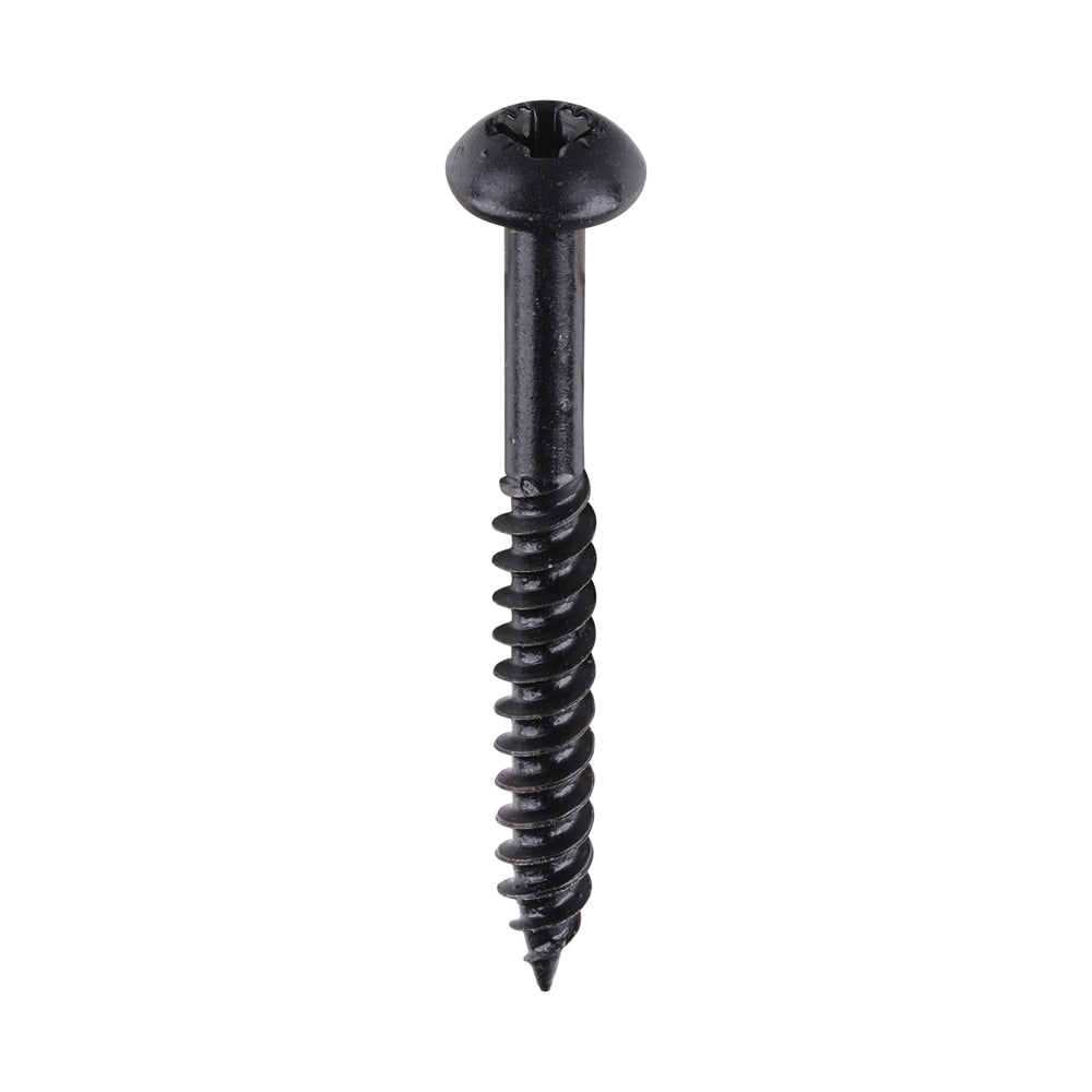 8 x 1 1/2 - (40mm x 4mm) - Blackjax Screw PZ2 - Black