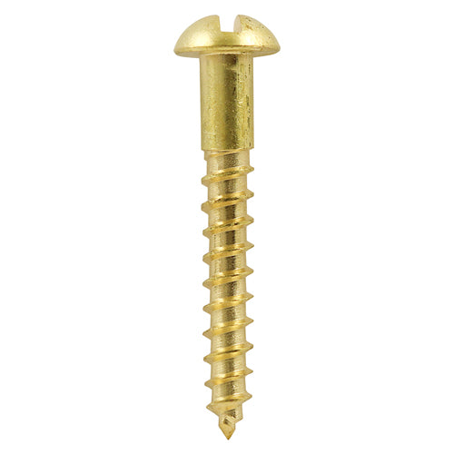 8 x 1 1/2 - Brass Timber Screw SLOT RND