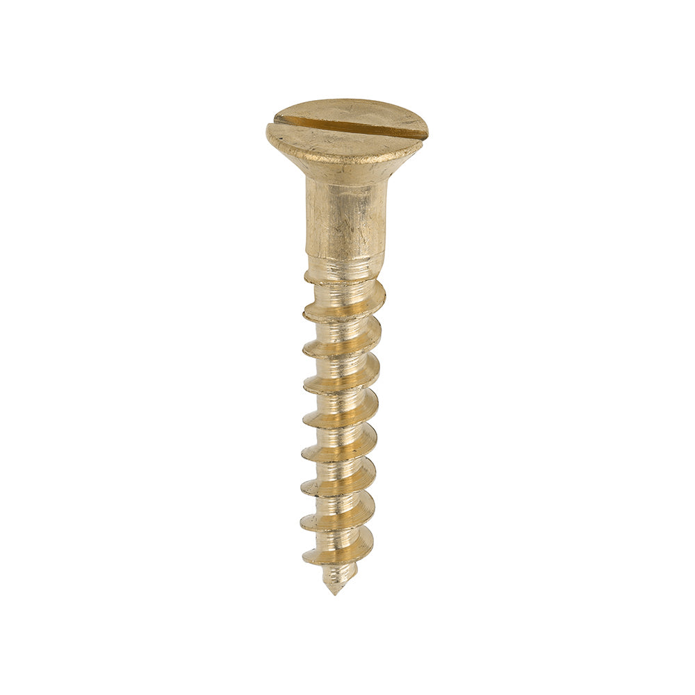 10 x 1 1/4 - Brass Timber Screw SLOT CSK