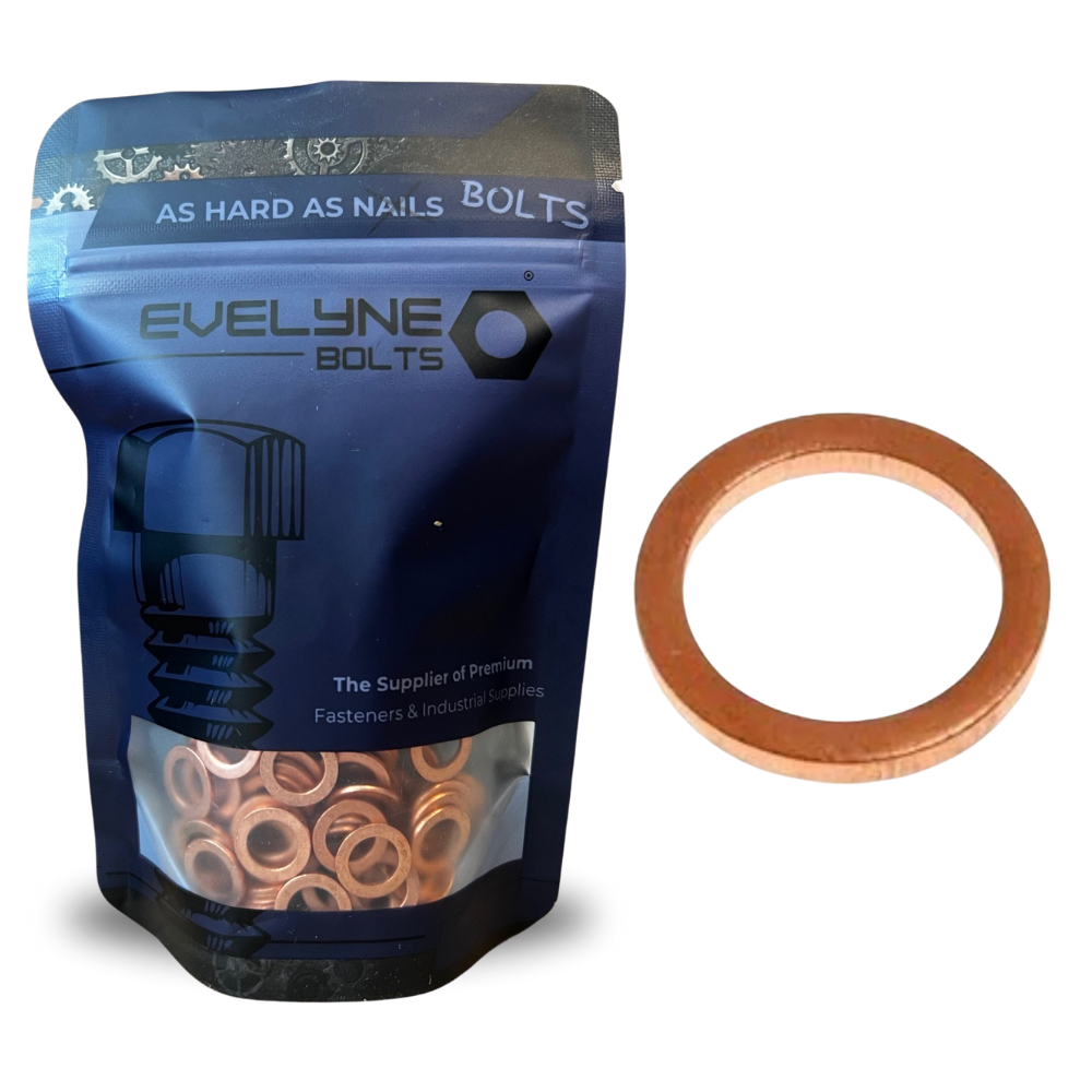 Copper Flat Washer M17 x 21mm x 1.5mm - Evelyne Bolts®