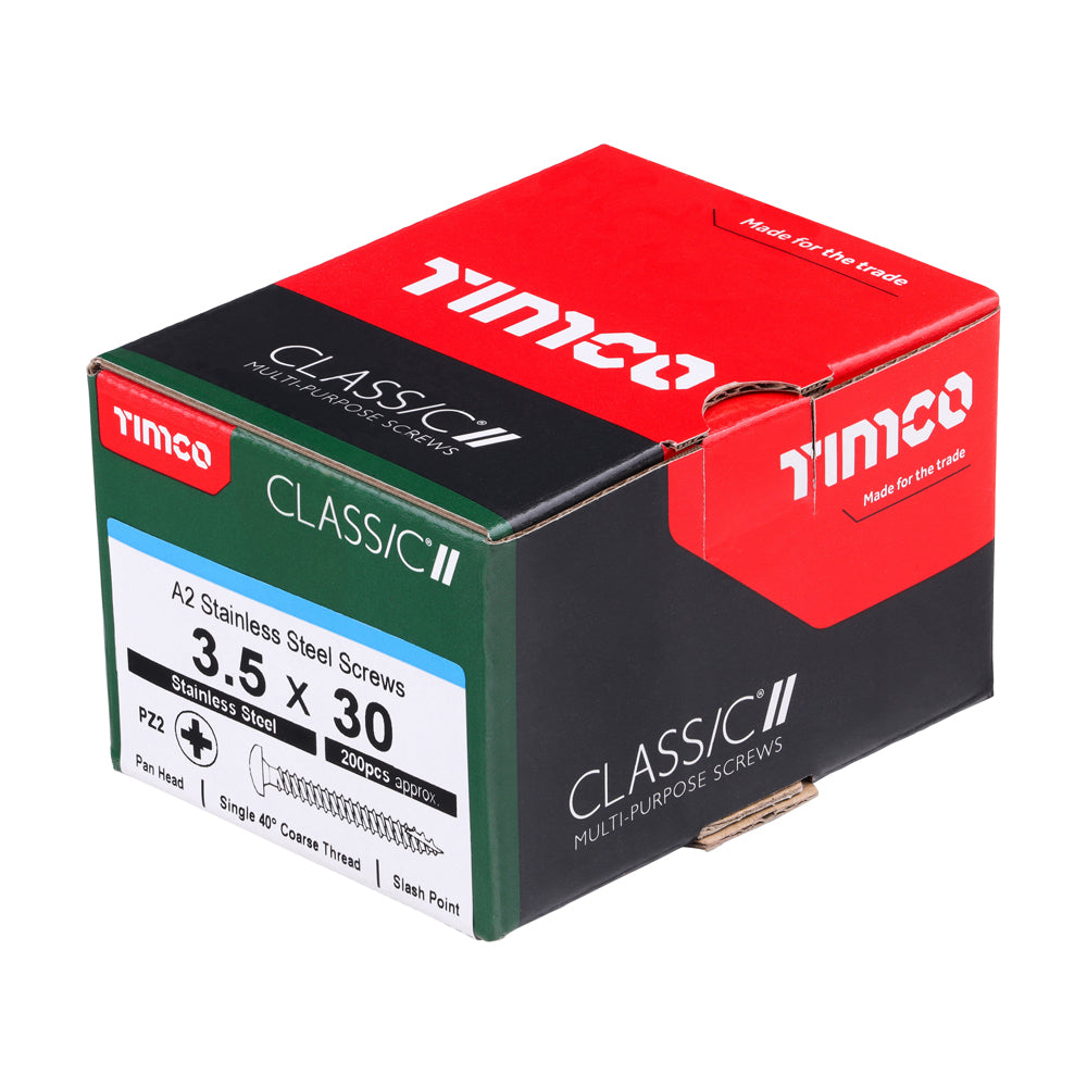 3.5 x 30 - Classic Screw PZ2 PAN A2 SS