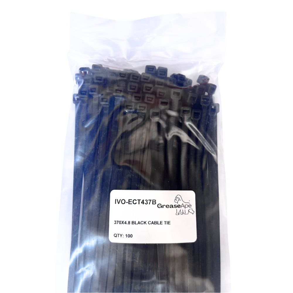 CABLE TIES BLACK 4.8mm X 370mm