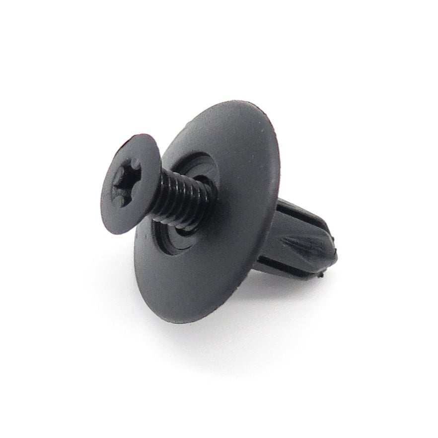 Screw Fit Plastic Rivet, 6mm Hole, 18mm Collar, Black - image 3