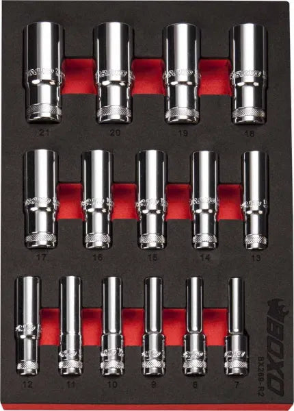 6 PT 3/8" Deep Socket Set In EVA Foam