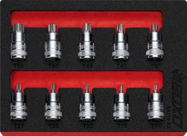3/8" Torx Super Stubby Bit Socket Set In EVA Foam