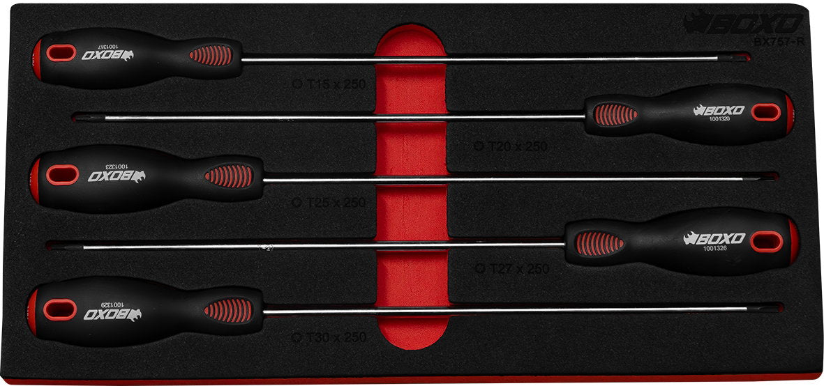 5pc 250mm long Torx set in EVA foam