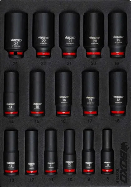 16Pc 3/8"Dr. Deep Impact Socket Set In EVA Foam