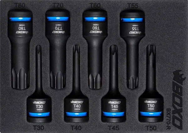 8Pc 1/2 Dr. Impact Torx Bit Socket Set In EVA Foam