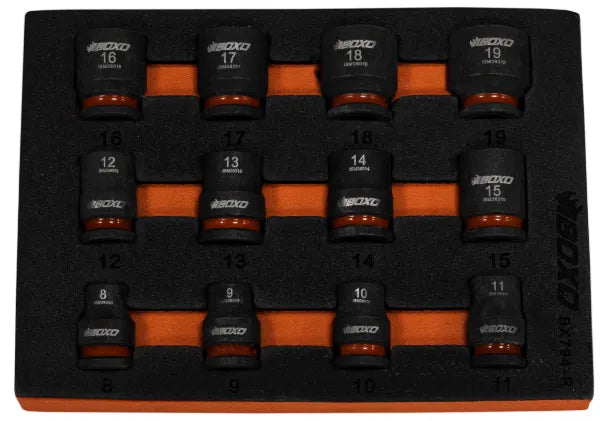 12 pcs 3/8"Dr. Impact Magnetic Socket Set 8 to 19mm