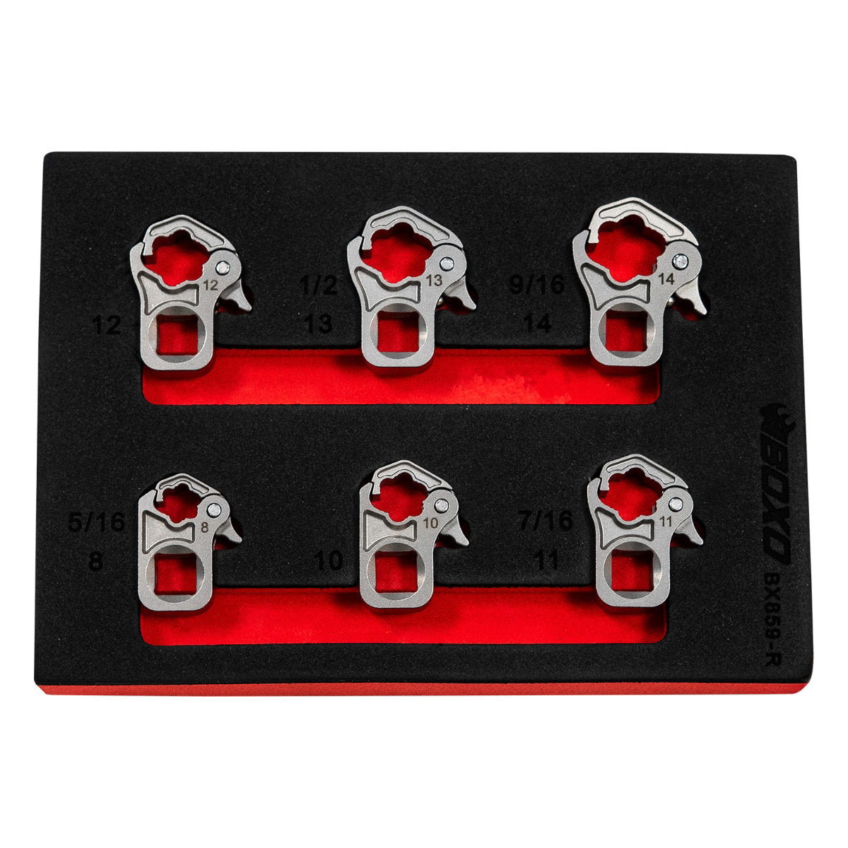 6 Pc 3/8 Dr Ratcheting Flare Nut Set 8, 10, 11,12,13,14mm In