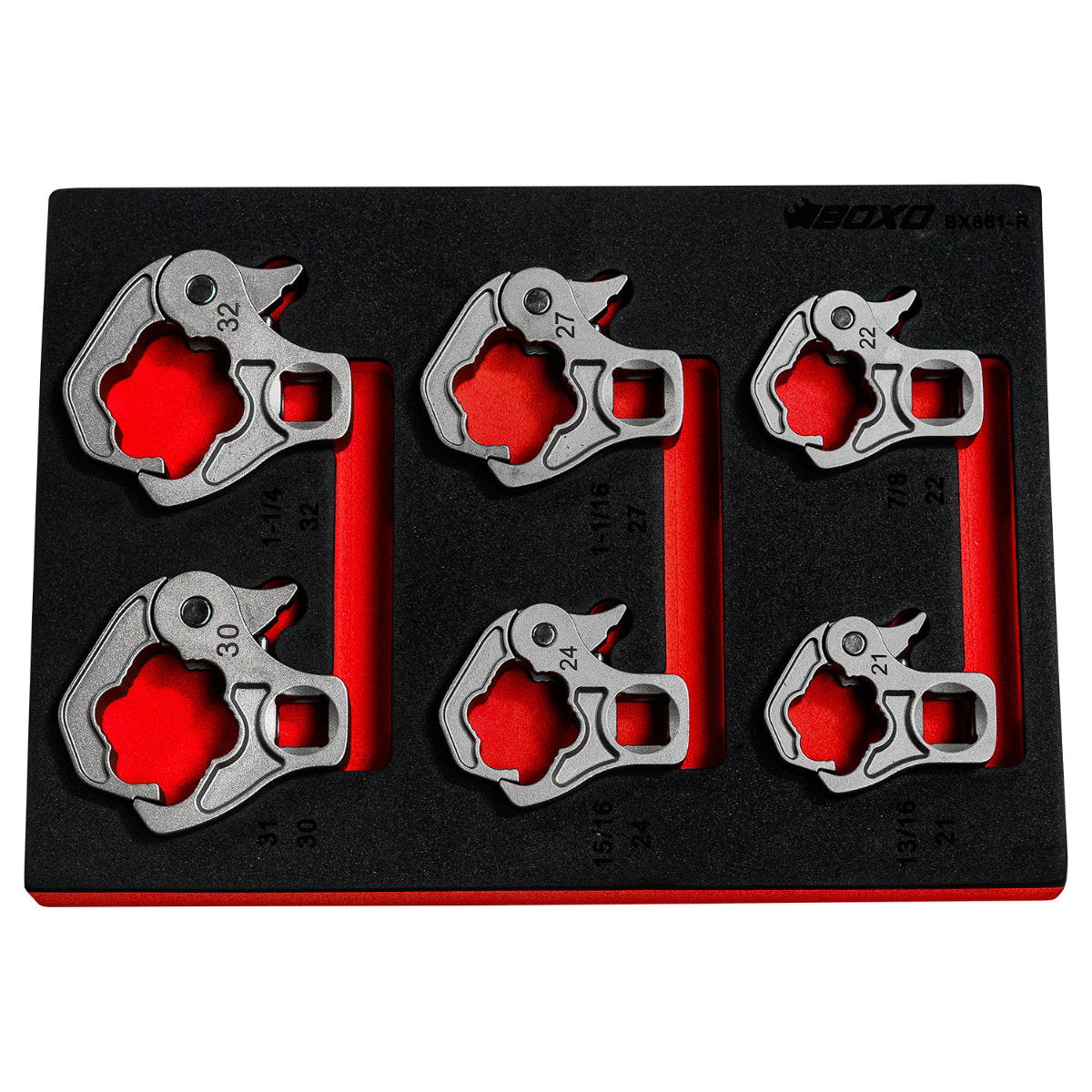 6 Pc 1/2 Dr Ratcheting Flare Nut Set 21,22,24,27,30,32mm