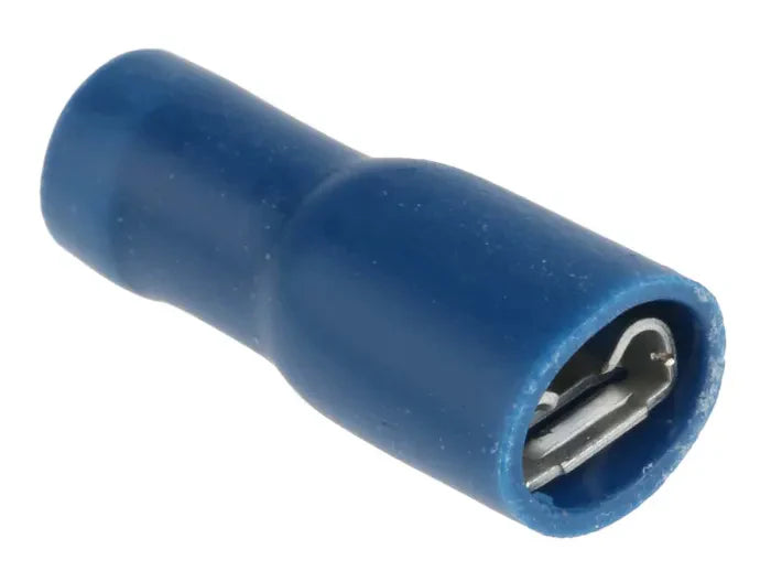 Blue 6.3mm Female Ful/Ins Push-on Terminal - 100pk