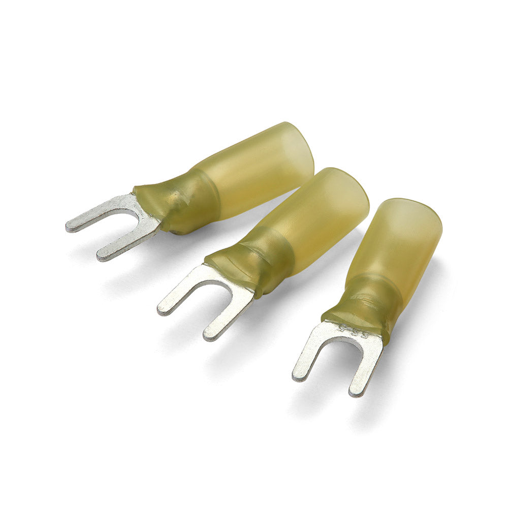 6mm Yellow Heatshrink Fork Terminal - Pack of 100