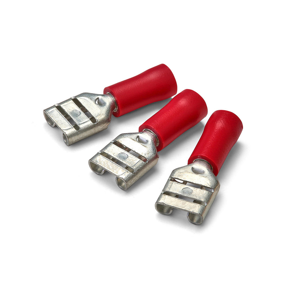 Red 6.3mm Female Push-on Terminal - 100pk