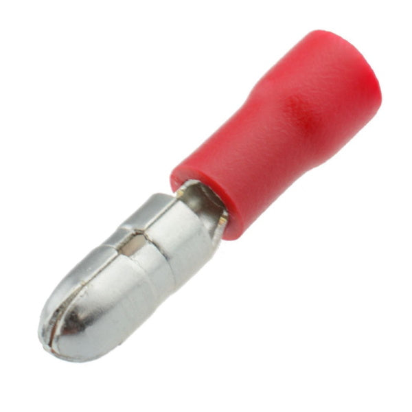 Red 4.0mm Male Bullet Terminal - 100pk