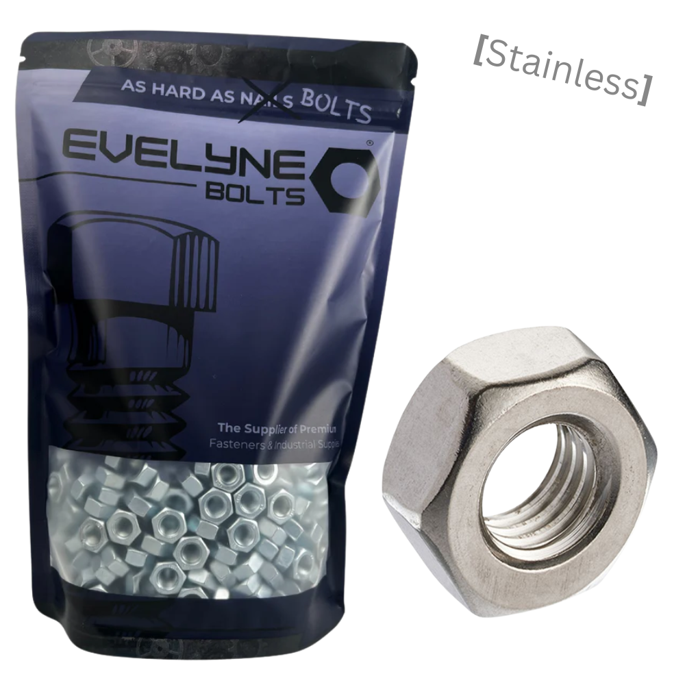 A2 Stainless - Plain Nuts - M12 - Evelyne Bolts®