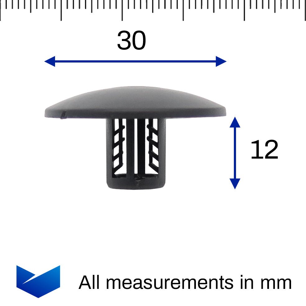 Wheel Arch Lining Clips, Stud Fastening, Black - image 2