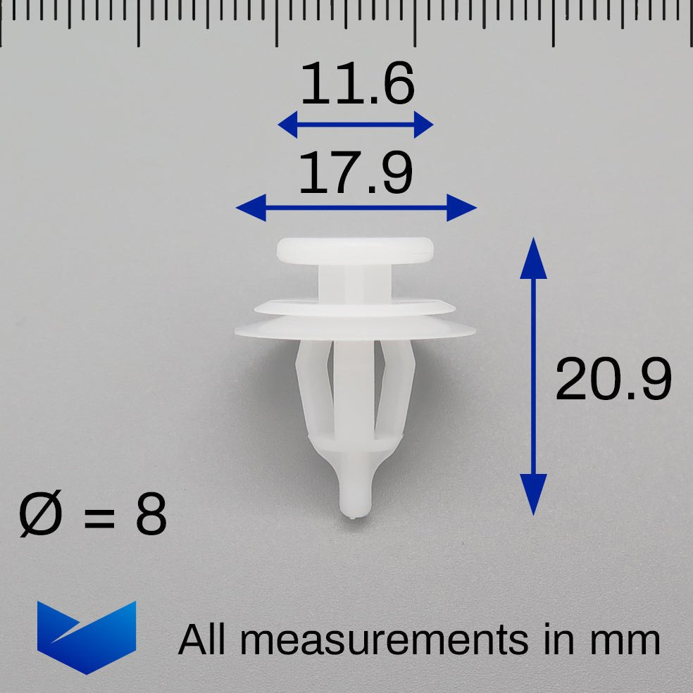 Trim Panel & Moulding Clip, White - image 2