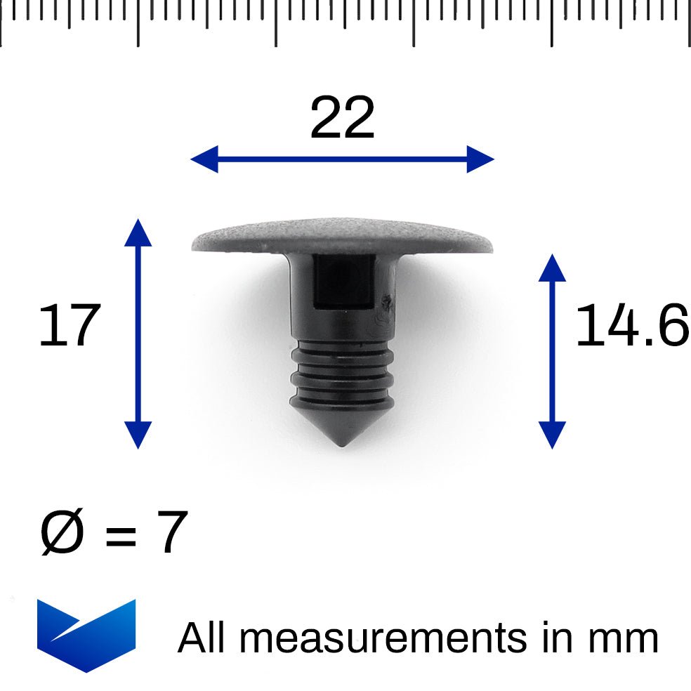 Push Stud Fastener, Black - image 2