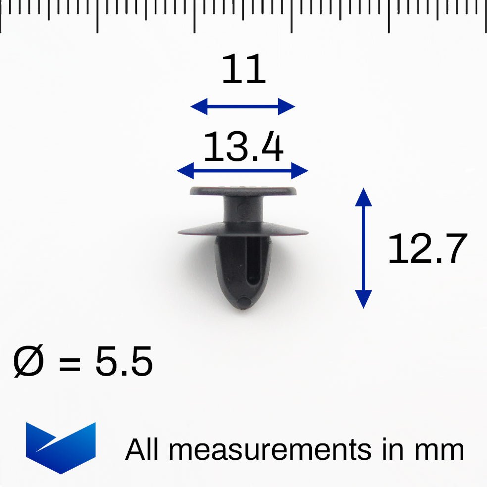 Trim Moulding Clips, Rectangular Head, Black - image 2