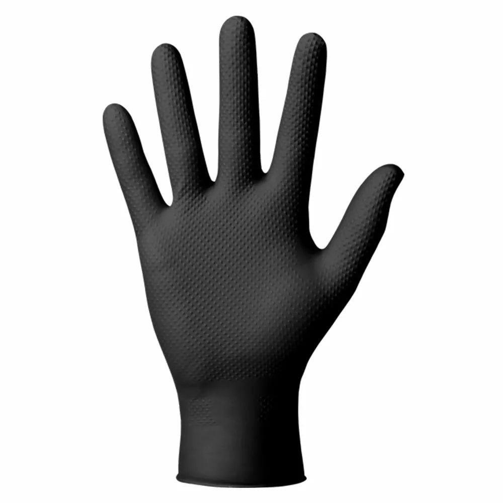 Mercator Nitrile Gloves - Black - Heavy Duty - Diamond Texture - X Large