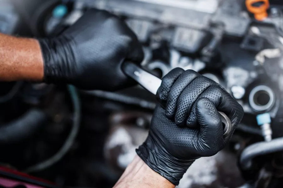 Mercator Nitrile Gloves - Black - Heavy Duty - Diamond Texture - X Large