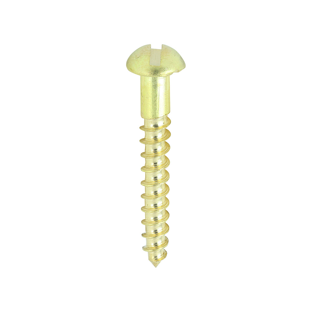 6 x 1 - Brass Timber Screw SLOT RND
