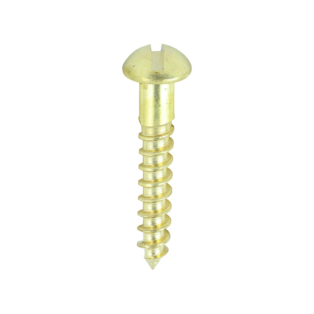8 x 1 - Brass Timber Screw SLOT RND