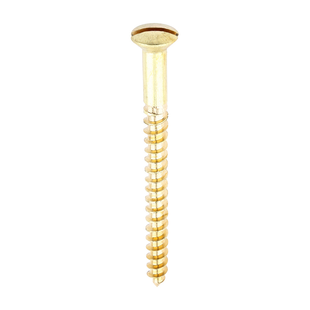 8 x 2 - Brass Timber Screw SLOT R CSK