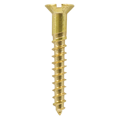 6 x 3/4 - Brass Timber Screw SLOT CSK