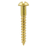 8 x 1 1/2 - Brass Timber Screw SLOT RND