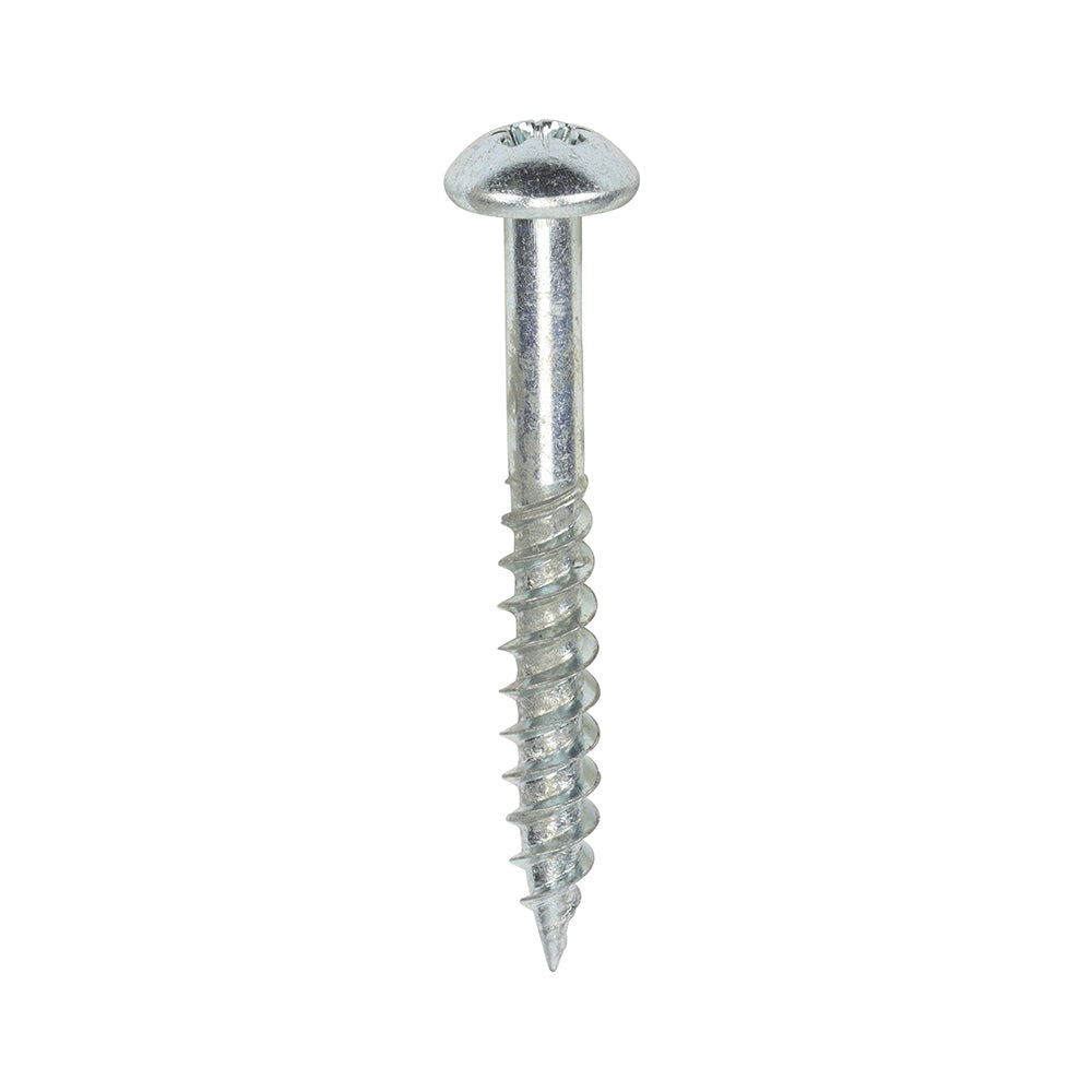 10 x 1 1/2  - Twin Woodscrew PZ2 RND Zinc