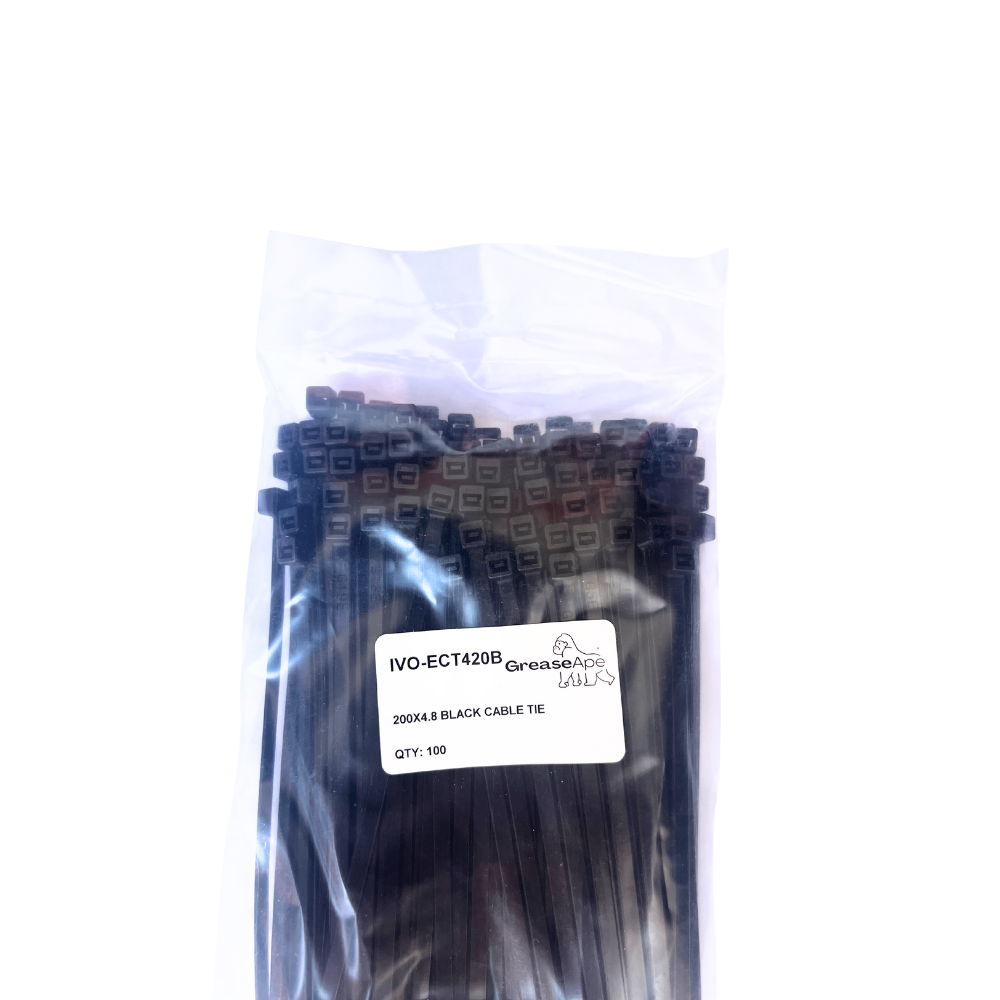 CABLE TIES BLACK  4.8mm X 200mm