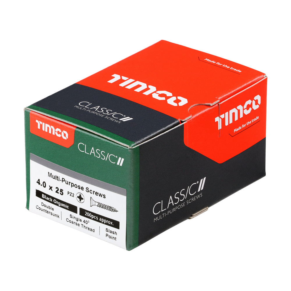 4.0 x 25 - Classic Screw PZ2 CSK Black