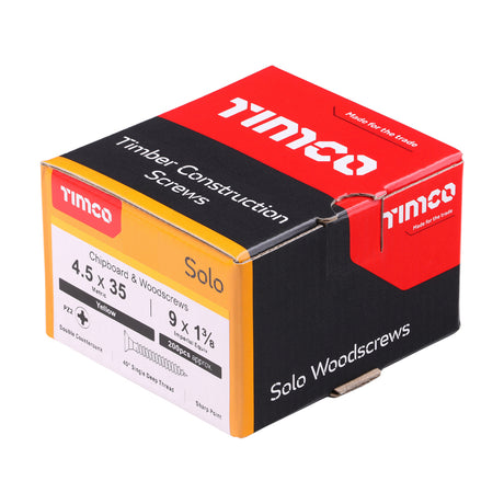 4.5 x 35 - Solo Woodscrew PZ2 CSK ZYP