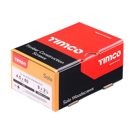 4.5 x 60 - Solo Woodscrew PZ2 CSK Zinc