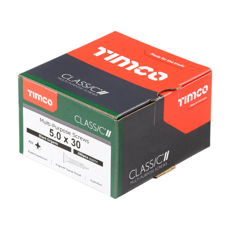 5.0 x 30 - Classic Screw PZ2 CSK Black