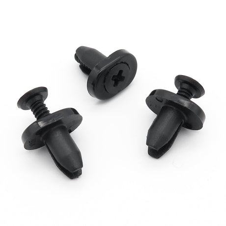 5mm Screw Fit Plastic Rivet, Oval Collar, Black