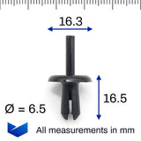Plastic Rivet, 6mm, Black - image 2