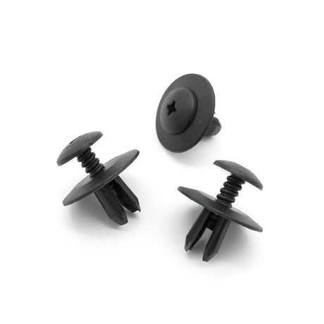Screw Fit Plastic Rivet, 7mm Hole, 20mm Collar, Black