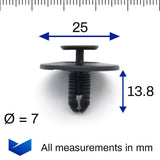 Push Fit Plastic Rivet, Black - image 2