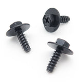 Metal Hex Head Screw with Washer, Black