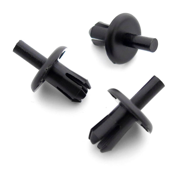 Push Fit Plastic Rivet, 8mm Hole, 19mm Collar, Black