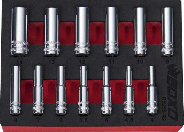 12 PT 1/4" Deep Socket Set In EVA Foam