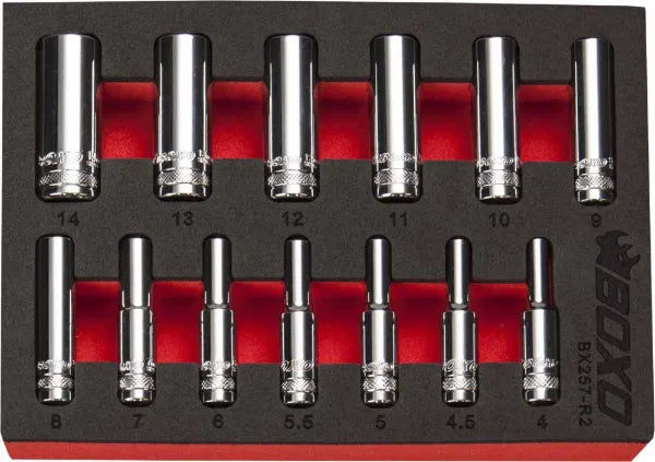 6 PT 1/4" Deep Socket Set In EVA Foam