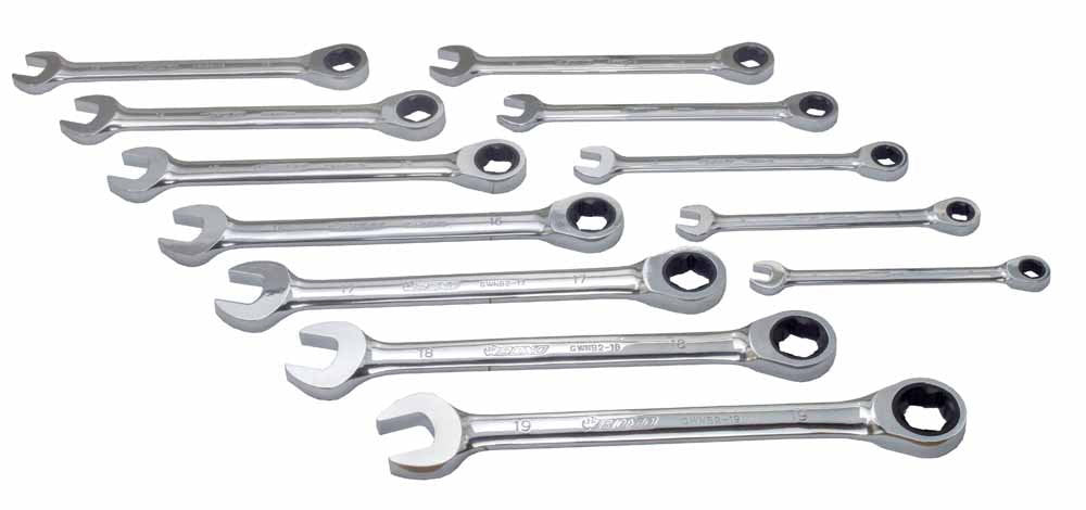 12 Pc Bolt Extractor Non-Reversible Ratcheting Spanner Set