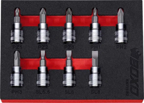 3/8" Screwdriver Bit Socket Set in EVA Foam