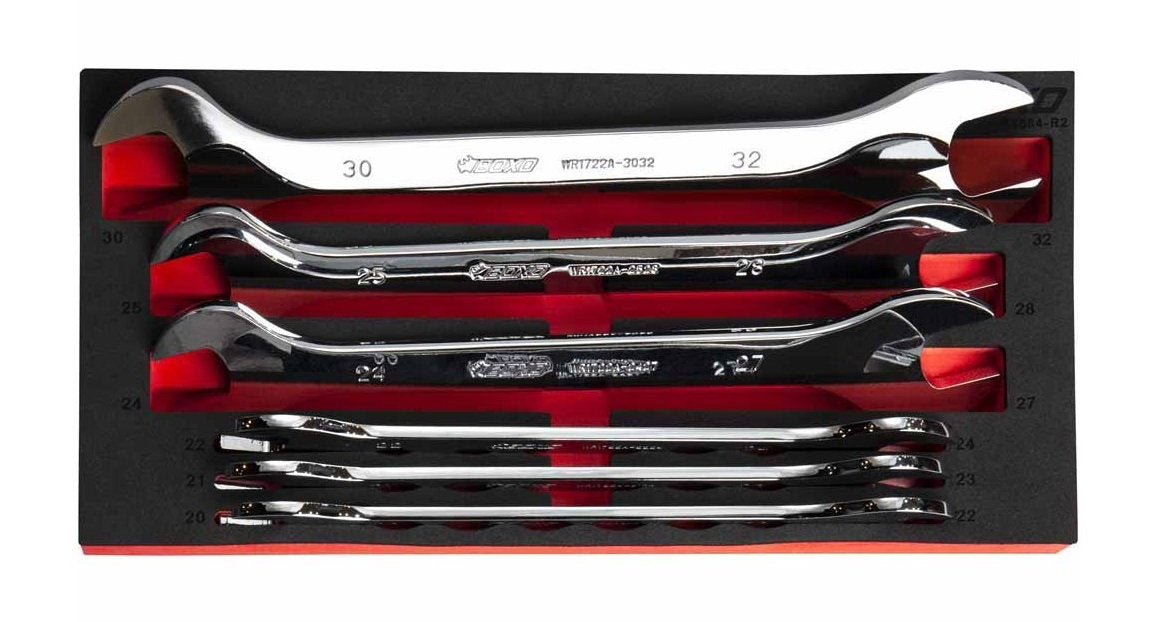 Ultra-Thin Double Open-Ended Spanner Set 20-32mm