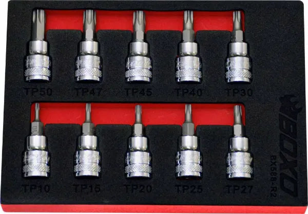 3/8" Tamperproof Torx Bit Socket Set in EVA Foam