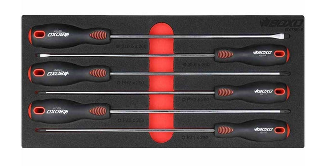 6pc 250mm long Screwdriver set in EVA Foam